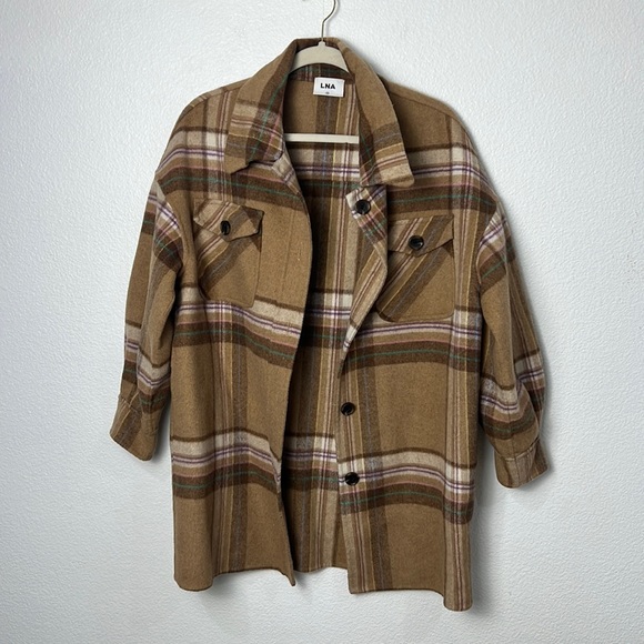 LNA | PLAID WOOL SHACKET - Picture 3 of 9